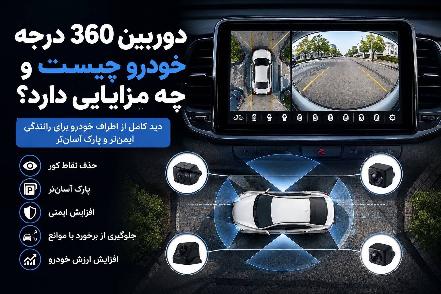 دوربین ۳۶۰ درجه خودرو چیست و چه مزایایی دارد؟