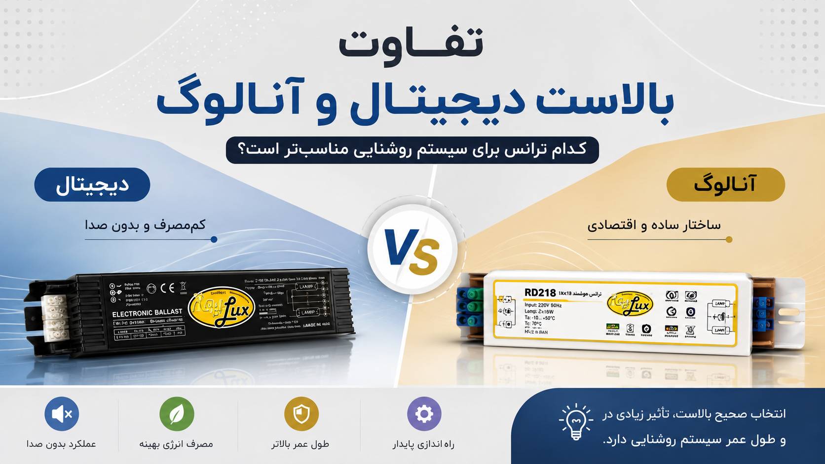 تفاوت بالاست دیجیتال و آنالوگ چیست؟ مقایسه ترانس مهتابی دیجیتال و آنالوگ