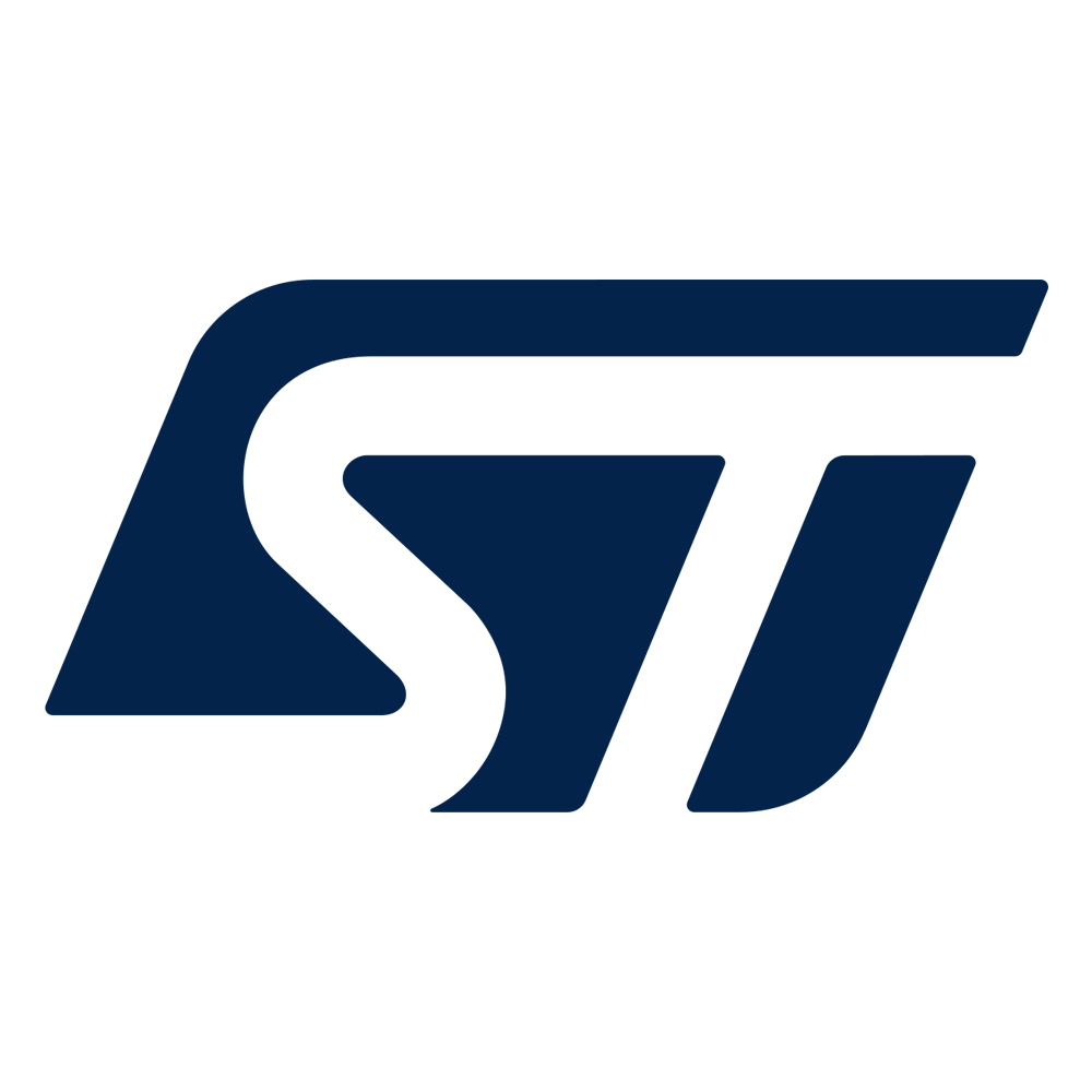 لوگو برند STM (STMicroelectronics) تولیدکننده آی‌سی و قطعات الکترونیکی SMD و DIP