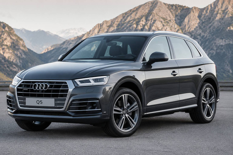 نمای نزدیک پارکابی آلومینیومی Audi Q5 با طراحی اختصاصی و سطح ضدلغزش