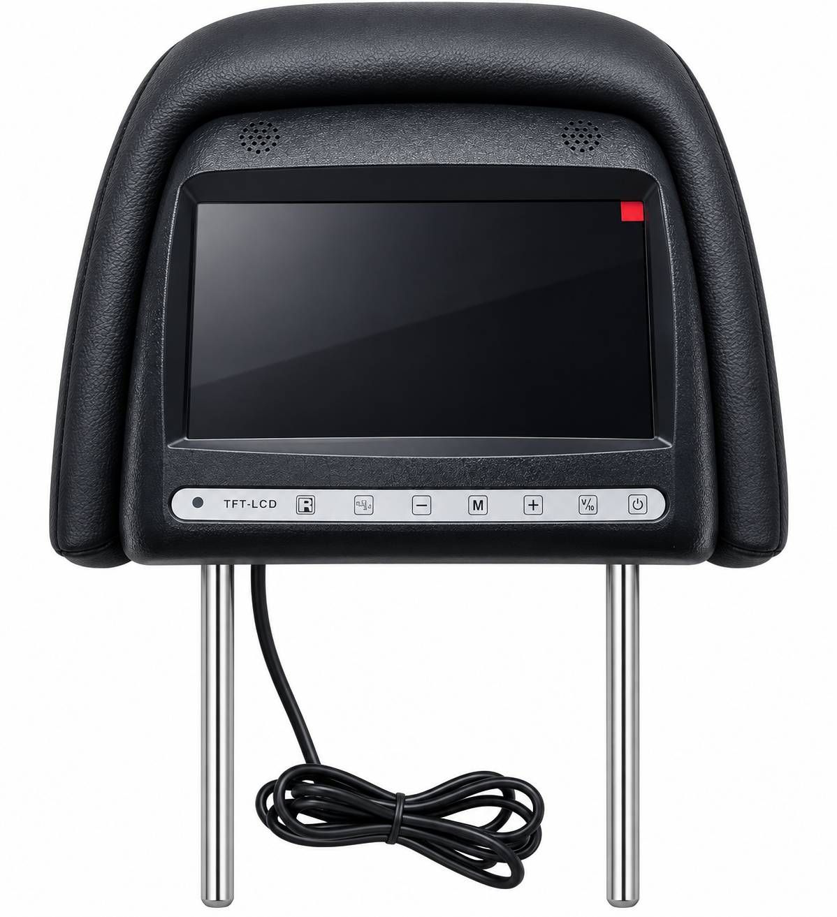 نمای جلوی مانیتور پشت سری خودرو ۷ اینچ اتولوکس با نمایشگر TFT LCD و دکمه‌های تنظیم
