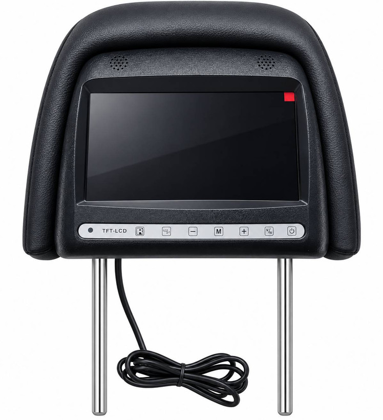 نمای جلوی مانیتور پشت سری خودرو ۷ اینچ اتولوکس با نمایشگر TFT LCD و دکمههای تنظیم