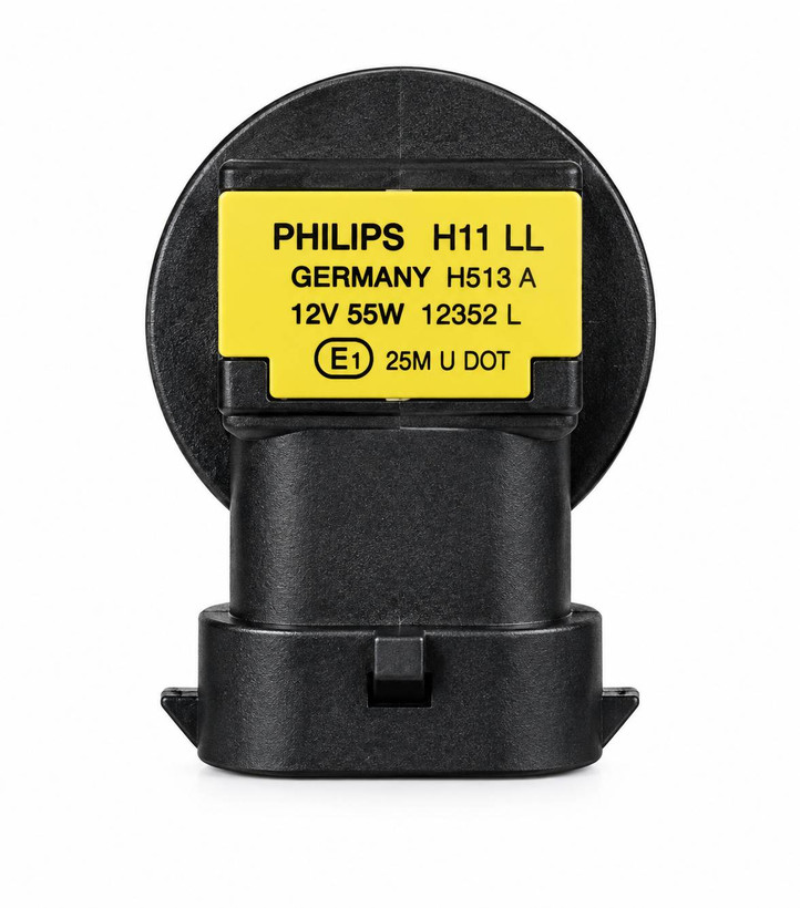 لامپ هالوژن مهشکن جلو خودرو فیلیپس Philips پایه H11 توان ۵۵ وات ۱۲ ولت نور آفتابی