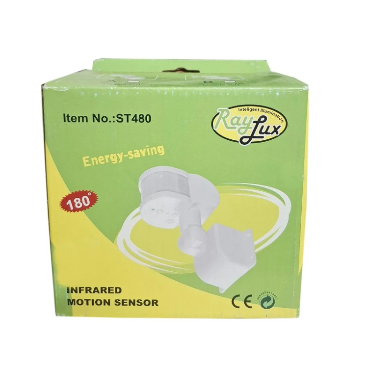 سنسور حرکتی روکار سقفی و دیواری رایلوکس Raylux مدل ST480A با زاویه تشخیص ۲۲۰ درجه و برد ۱۲ متر