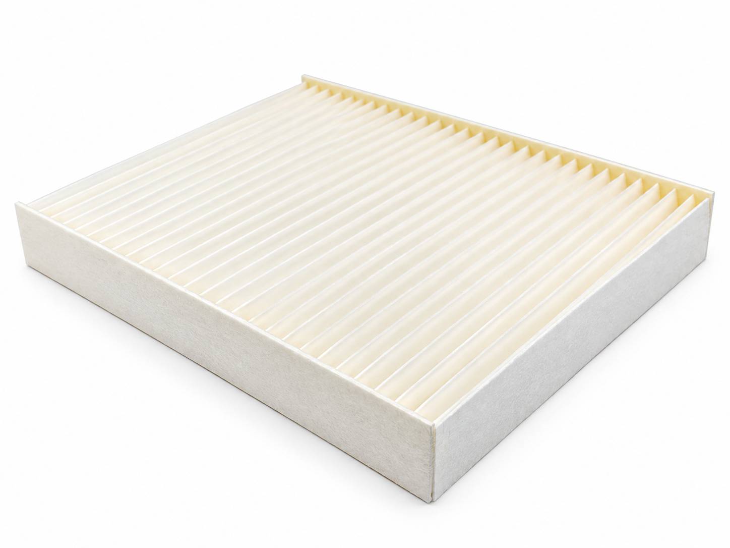 فیلتر کابین هیوندای سانتافه ۳۵۰۰ سفید با ساختار چین‌خورده